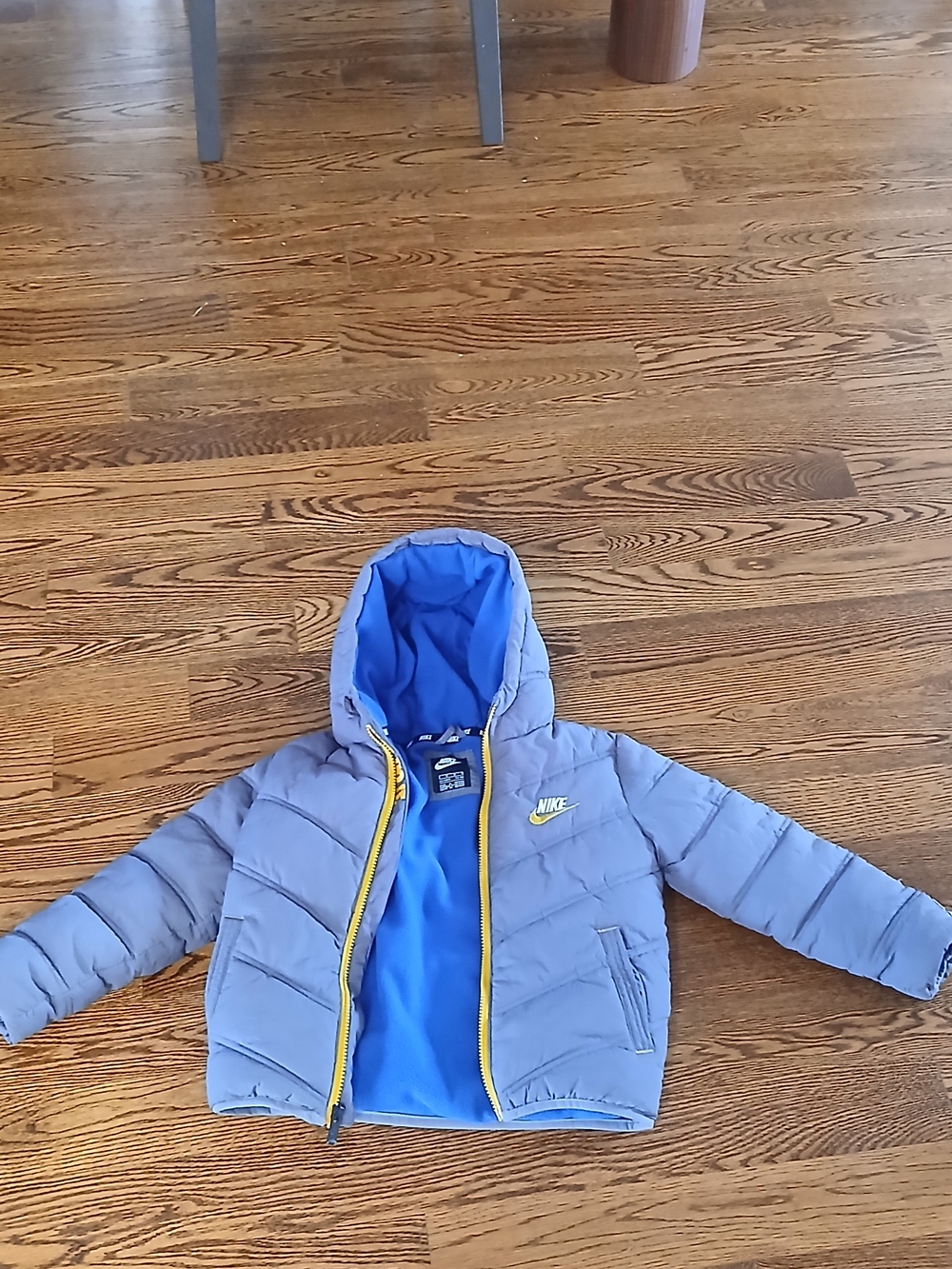 Nike Kids Grey Hooded Puffer Jacket